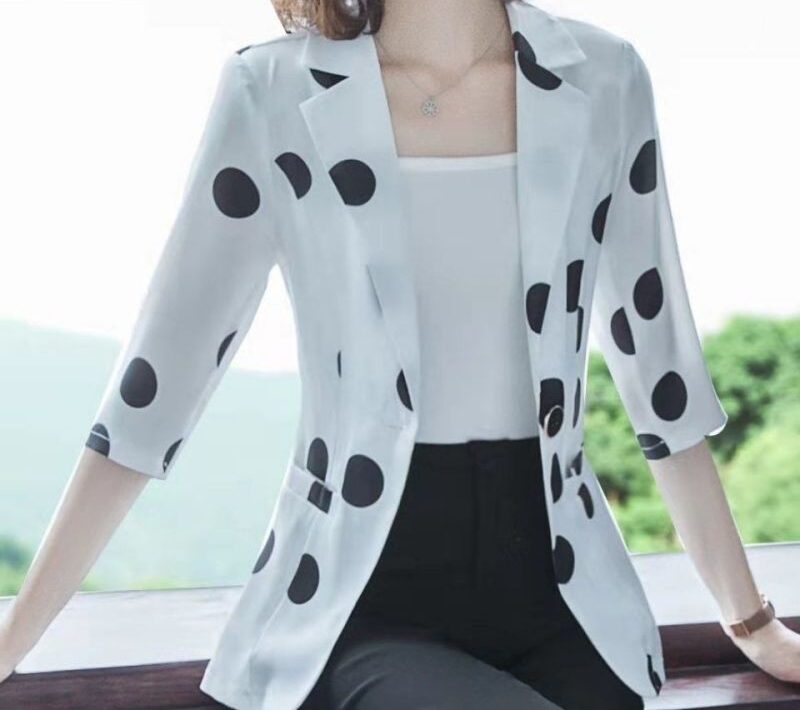 Costume Imprimé Manteau Élégant Slim Mode Coréenne Blazer