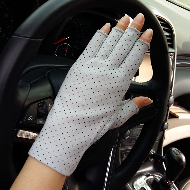 Gants de sport en coton fin pour femmes, Fitness, cyclisme, protection solaire, sans doigts, pour écran tactile, à la mode, gants de conduite, B86 2
