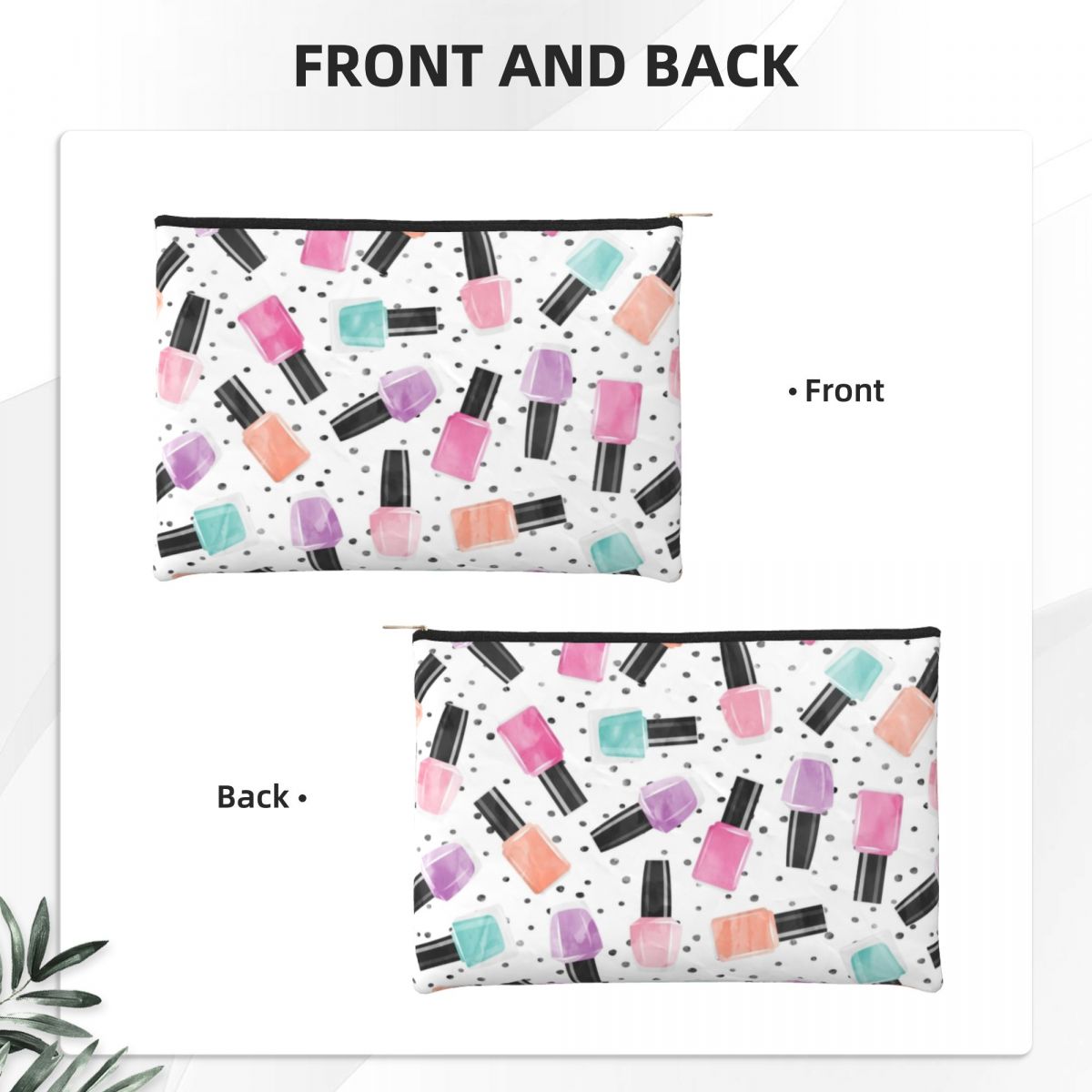 Trousse de toilette à pois pour femmes, vernis à ongles personnalisé, trousse de maquillage pop art, trousse de rangement de beauté, trousse de maquillage, trousse de maquillage 2