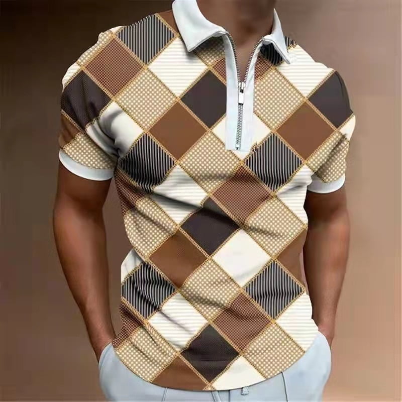 Polos Courtes Rayures Pois Hommes