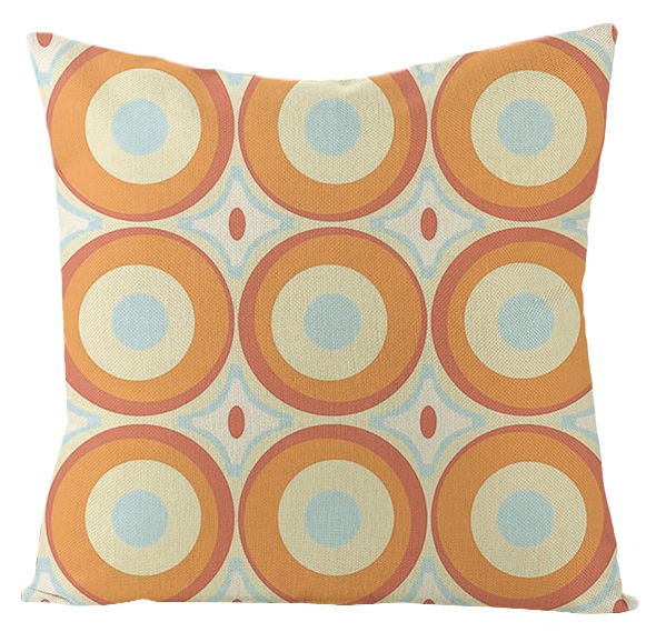 Taie d'oreiller à motifs colorés à pois, taie d'oreiller douce, cercle Mandala, décoration de la maison, canapé, chambre, 45x45 50x50