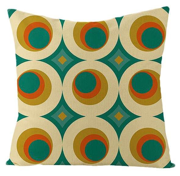 Taie d'oreiller à motifs colorés à pois, taie d'oreiller douce, cercle Mandala, décoration de la maison, canapé, chambre, 45x45 50x50