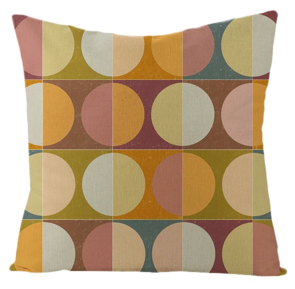 Taie d'oreiller à motifs colorés à pois, taie d'oreiller douce, cercle Mandala, décoration de la maison, canapé, chambre, 45x45 50x50