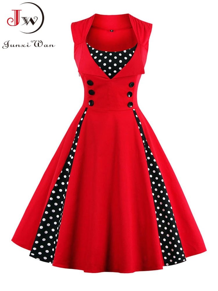 Robe Rétro Swing Vintage Pour Pois Chic