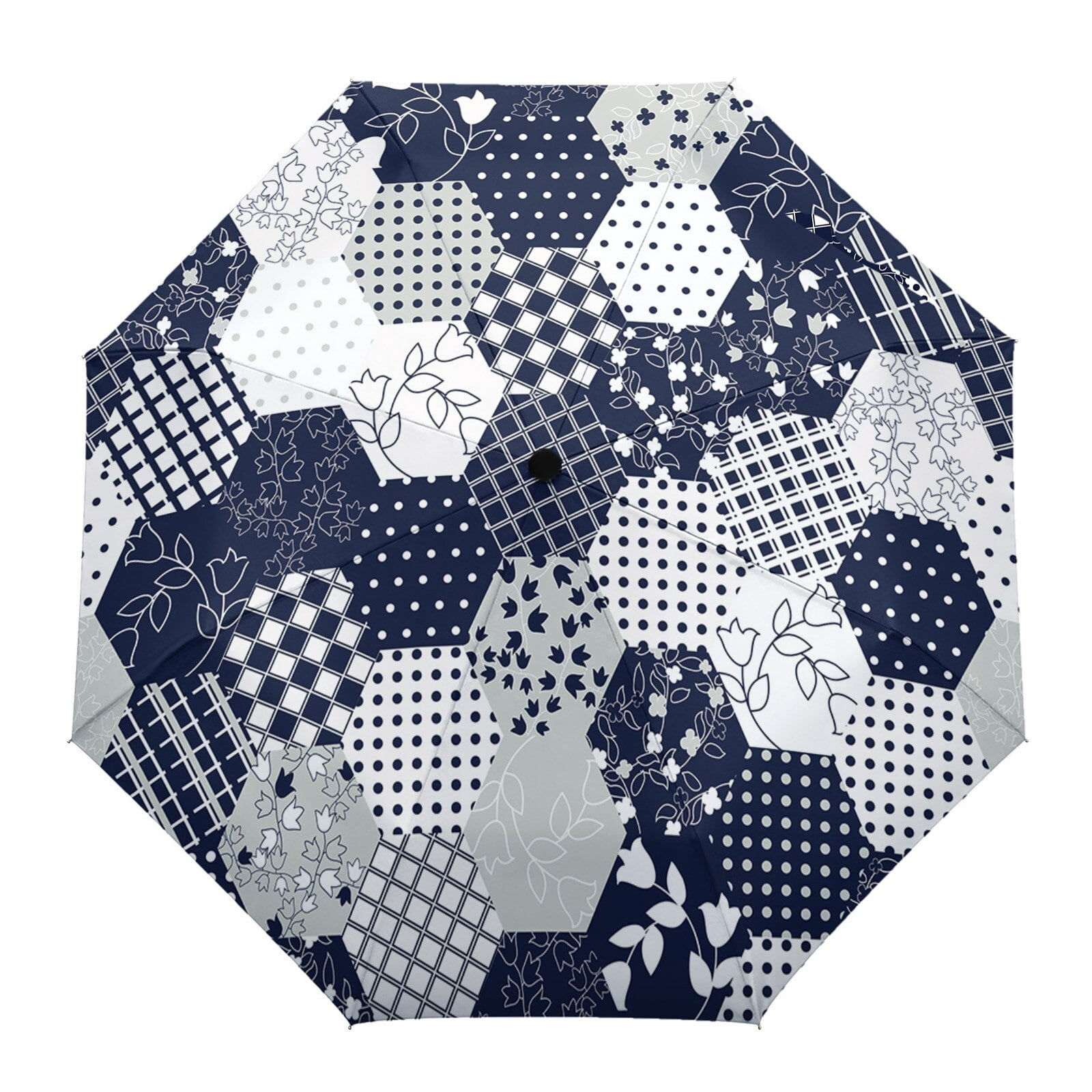 Parapluie Pliant Automatique Motif Floral - Pour Femmes Et Enfants
