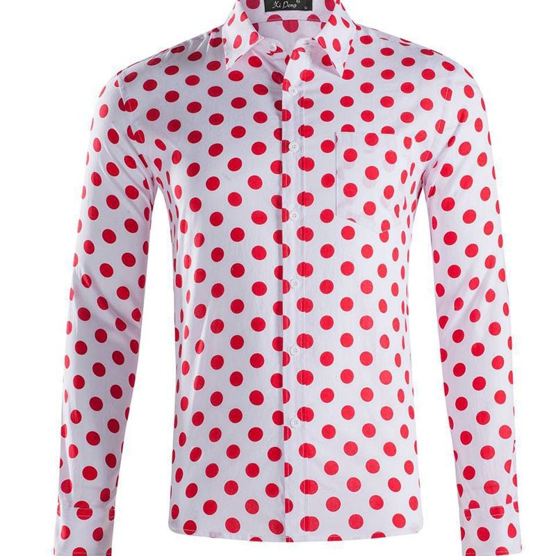 Chemise à pois coupe couvertes pour hommes avec poche, chemises à manches longues, 100% coton, vêtements en Y, grande taille, mode, MY812 2