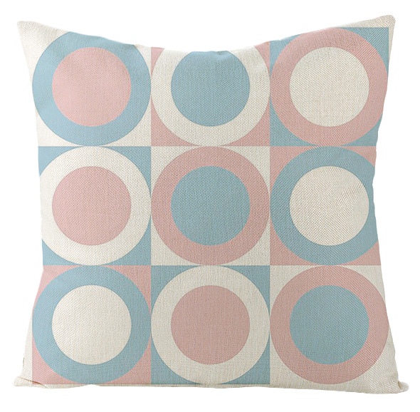 Taie d'oreiller à motifs colorés à pois, taie d'oreiller douce, cercle Mandala, décoration de la maison, canapé, chambre, 45x45 50x50