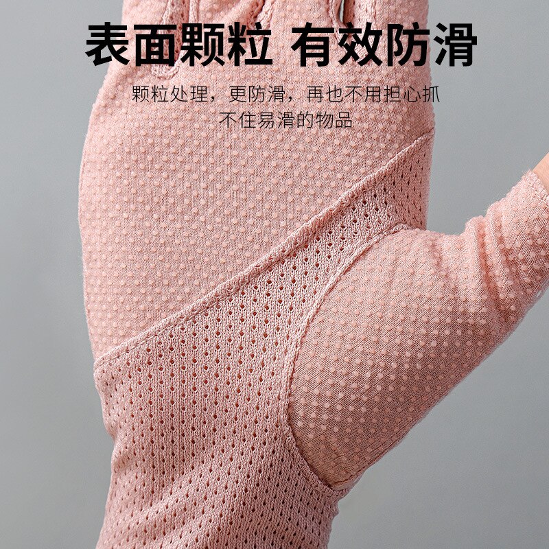 Gants d'été en coton avec lettres pour femme, protection solaire, cyclisme, antidérapants, mitaine en dentelle, demi-doigt, Sport, écran tactile, O44 2