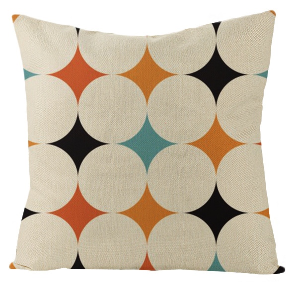 Taie d'oreiller à motifs colorés à pois, taie d'oreiller douce, cercle Mandala, décoration de la maison, canapé, chambre, 45x45 50x50