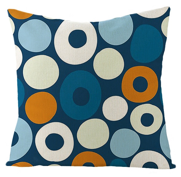 Taie d'oreiller à motifs colorés à pois, taie d'oreiller douce, cercle Mandala, décoration de la maison, canapé, chambre, 45x45 50x50