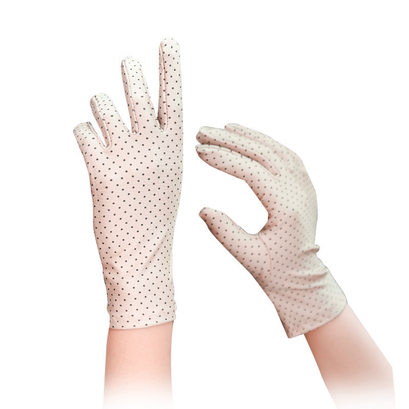 Gants Élastiques Coton Motifs Pois Été