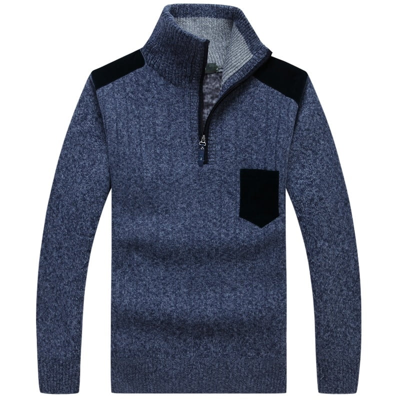 Pull Col Roulé Coton Homme Motif Pois Slim Fit