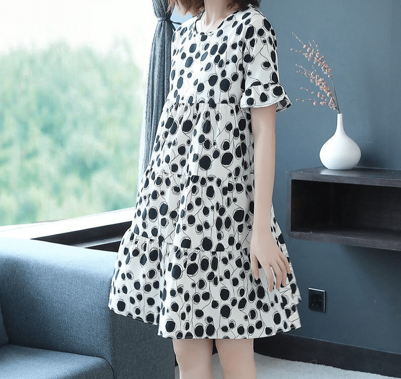 Robe Mousseline Femme Pois Grande Jupe