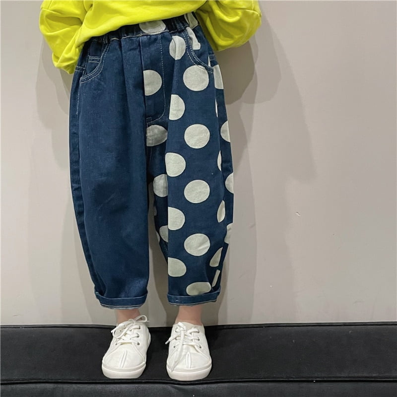 Pantalons Enfants Style Coréen Motif Pois