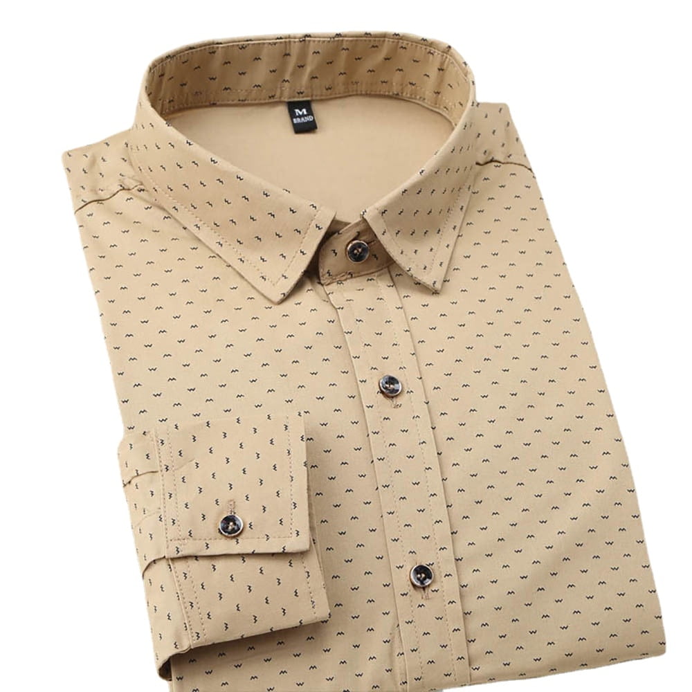 Chemise habillée d'affaires à manches longues à pois pour hommes, chemise imprimée, coupe couvertes, douce, confortable, décontractée, formelle, sociale, marque, qualité 2