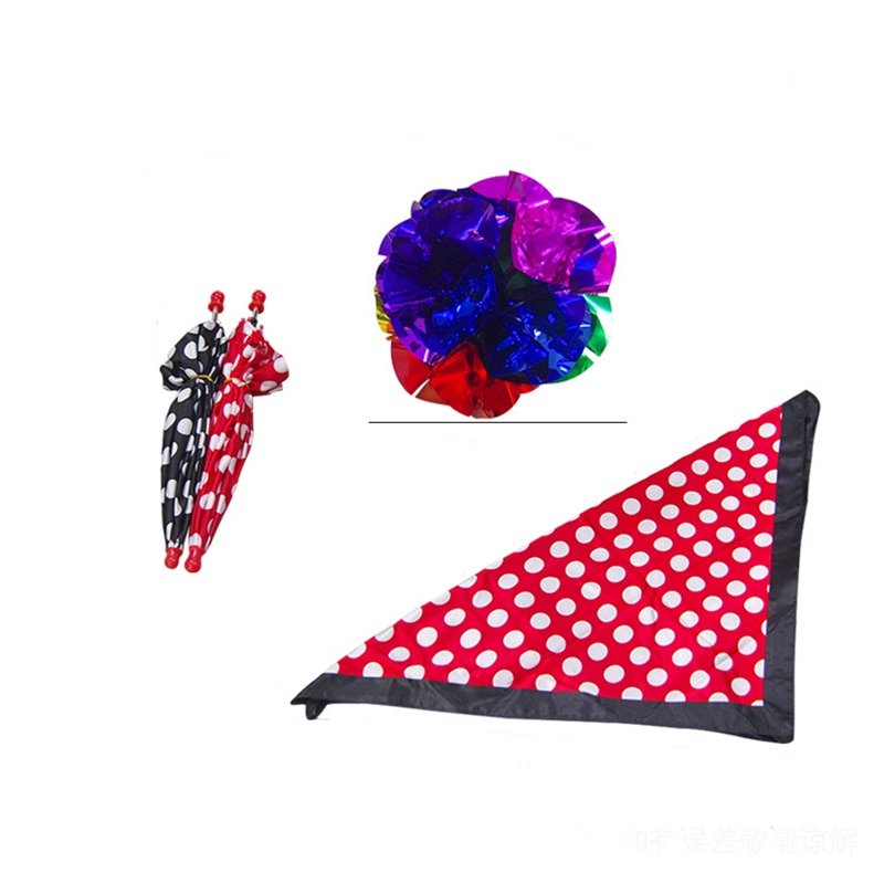 Sets de soie et parapluie à pois, tours de magie, Illusion de scène de magicien, Gimmick, mentalisme, écharpe, apparence parapluie, boule de fleur, magie 2