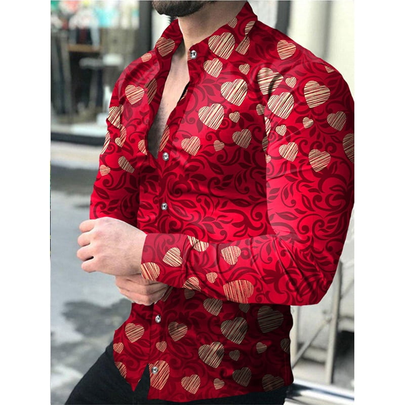 Chemise à manches longues imprimée 3D pour hommes, revers à pois, mode décontractée, nouveau, 2023 1