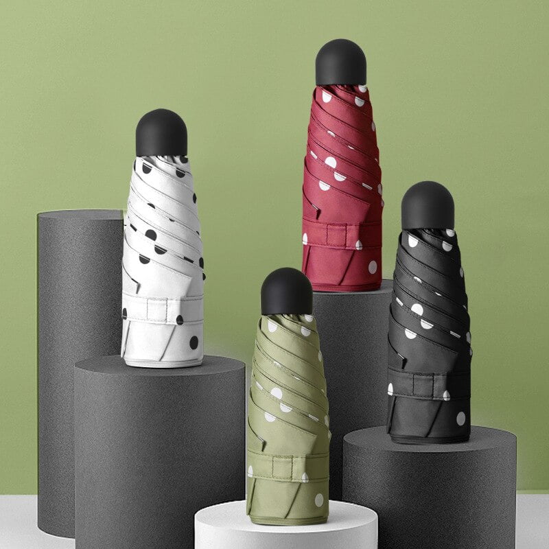 Parapluie Pliable Frais Japonais - Protection Solaire, Motif Pois