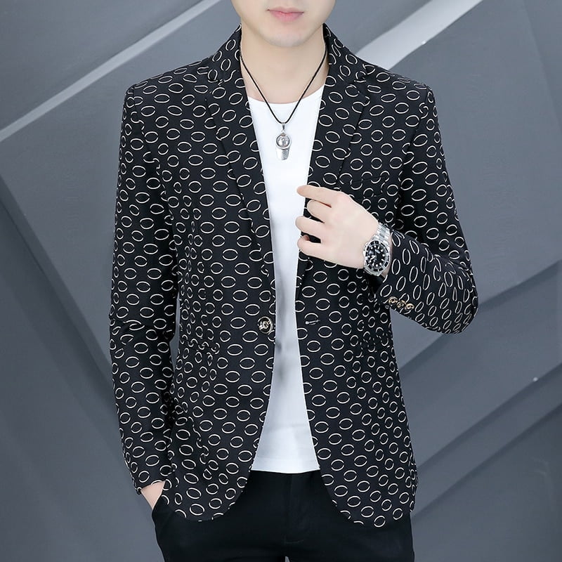 Blazer Imprimé Homme Costume Décontracté Affaires Mariage