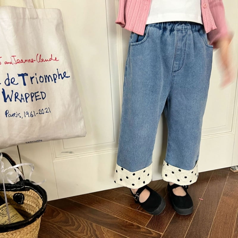 Jean Denim Enfant Motif Pois