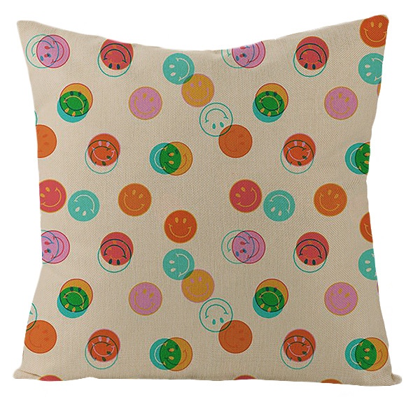 Taie d'oreiller à motifs colorés à pois, taie d'oreiller douce, cercle Mandala, décoration de la maison, canapé, chambre, 45x45 50x50