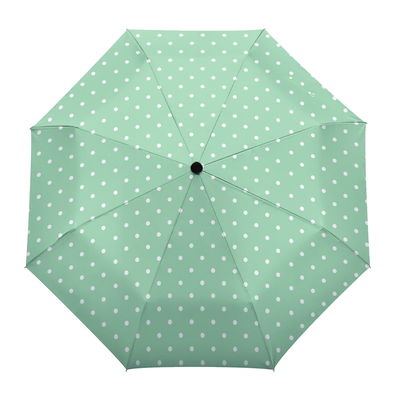 Parapluie Pliable Automatique Vert Motif Pois