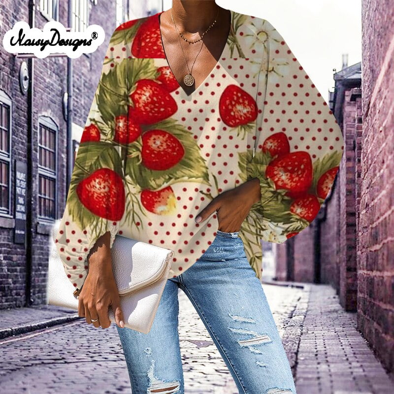Noisydesigns – chemisier de plage pour femmes, haut d'été, Harajuku, Kawaii, imprimé à pois fraises, Camisa hawaïen, 2021 1
