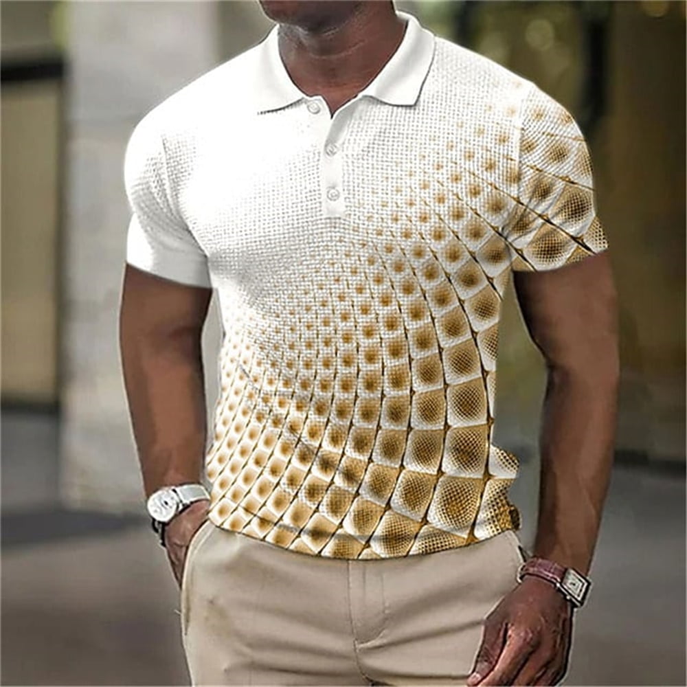 Polo Manches Courtes Motifs À Pois - T-Shirt Hawaïen Homme College 3D