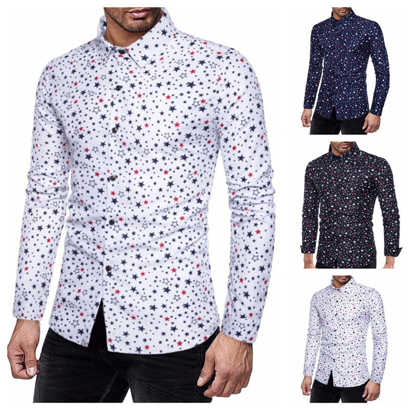 Chemise à manches longues pour hommes, à cinq points, Slim, nouvelle taille européenne, polyvalente, imprimé étoiles, 2020 1
