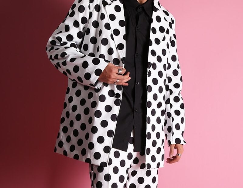 Costumes Classiques Pois Hommes Blazers Décontractés Robes