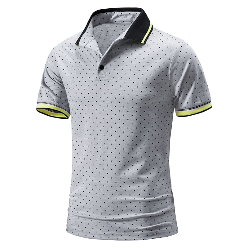 Polos À Pois Hommes Élégants Été Slim Casual Business - Mode Intemporelle