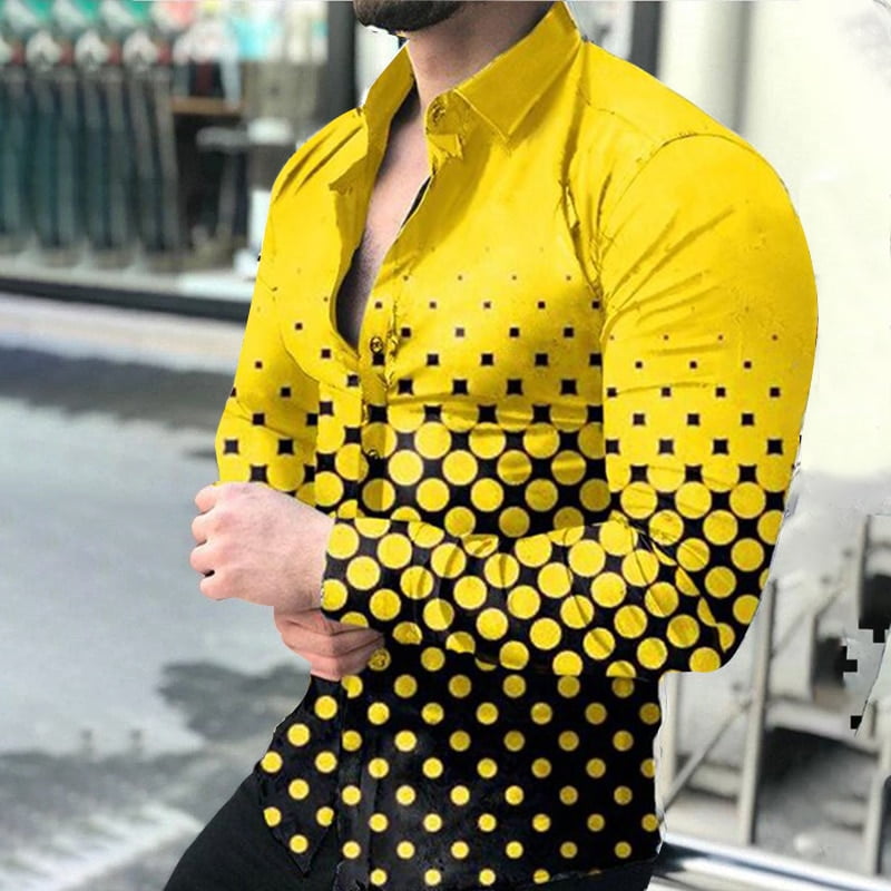 Chemise à manches longues pour homme, vêtement décontracté à pois, imprimé Paisley, tenue de soirée 1
