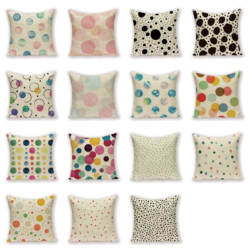 Juste de coussin nordique à pois, taie d'oreiller géométrique, jacquard, décor de canapé, comparateur de couleurs, décoration de la maison 2