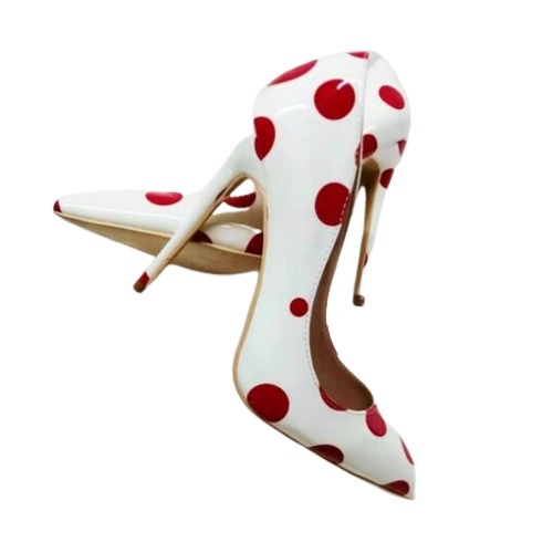 Escarpins Rouges Pois Talons Aiguilles Femme