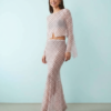 Jupes Longues À Pois Tulle En Géométriques Ensemble Rose