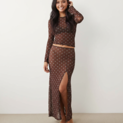 Jupes Longues À Pois Transparent Tulle En Taille Basse Stretch