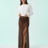 Jupes Longues À Pois En Tulle Transparent Élastique Taille Coupe Classique Stretch Doux