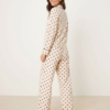 pyjamas à pois chemise flanelle manches longues ensemble taille haute poches décontractée nuit