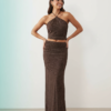 jupes courtes à pois tulle asymétrique superposition exclusivité chocolat taille haute froncé