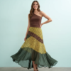 jupes longues à pois transparente mousseline asymétrique patchwork coupe taille haute empiècements