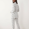 blazers à pois ajusté ensemble veste costume revers crantés épaulettes coupe classique