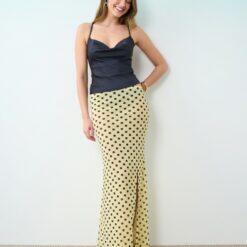 jupes longues à pois en tulle transparent taille haute