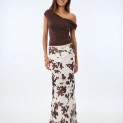 jupes longues à pois transparent tulle en taille basse coupe classique imprimé animal stretch doux longue jupe en tulle transparent marron