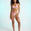 strings à pois rose brodé saskia lingerie supérieure élastique festonnées nœud qualité tanga