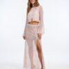 jupes longues à pois tulle en géométriques ensemble rose