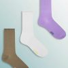 chaussettes à pois rose violet lot de 3 paires de couleur marron blanc et lavande avec le logo jjxx