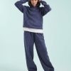 joggings à pois bleu ample pantalon de jogging ensemble décontracté pour femme avec capuche et motif à pois discrets sur fond bleu trouve ta taille trouve ton style