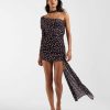 robes longues marron à pois dénudées nicolina manches épaules coffee mini robe asymétrique a motif pois avec traine fluide