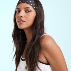 bandeaux à pois en jersey pour cheveux noir accessoire de mode pour femme avec motif vintage retro