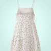 robes à pois transparentes courte de plage blanc a bretelles fines ajustables et coupe evasee a volants